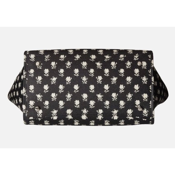 Coach Crosby Carryall Satchel in Floral Crossgrain Leather Crossbody Purse Bag - Picture 5 of 16